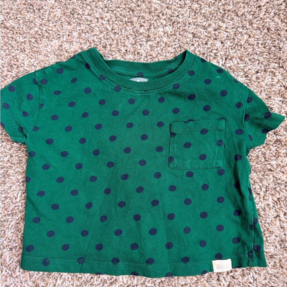GAP Green and Navy Polka Dot Kids Tee